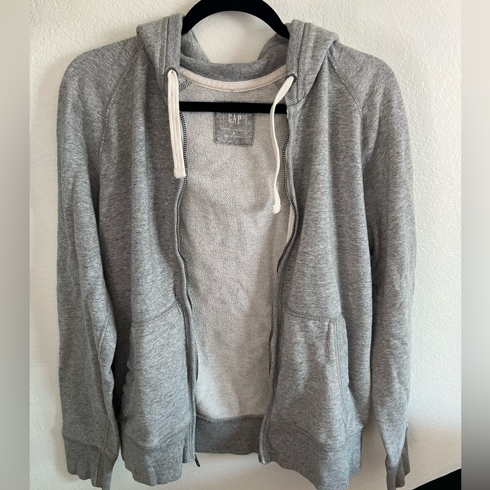 Grey Zip Up Hoodie GAP